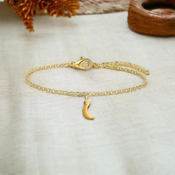 Gold Moon Bohemian Anklet Bracelet - Picture 1 of 5